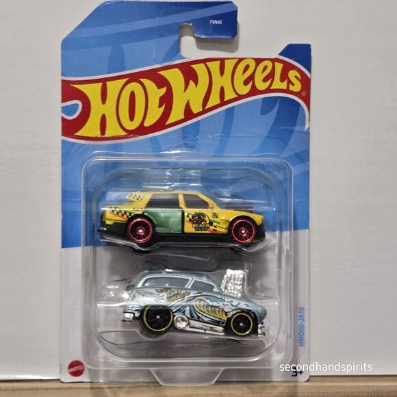 2023 HOT WHEELS Twin Pack Beach Taxi / Surf Adventure HWD00-JA10 - New - Picture 1 of 5